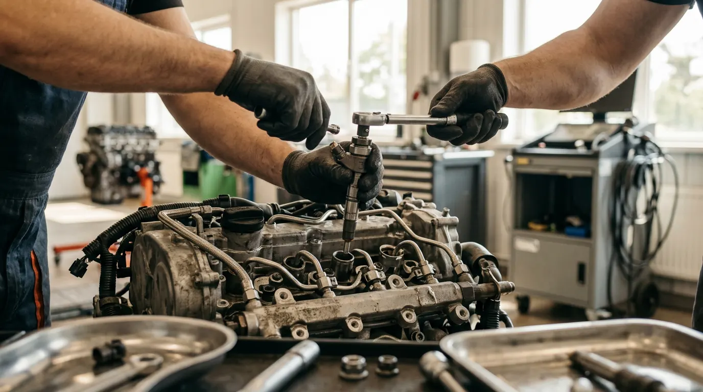 AutoDio autoserviso profesionalus automobilių purkštukų remontas – proceso detalė, autoservisas Vilnius
