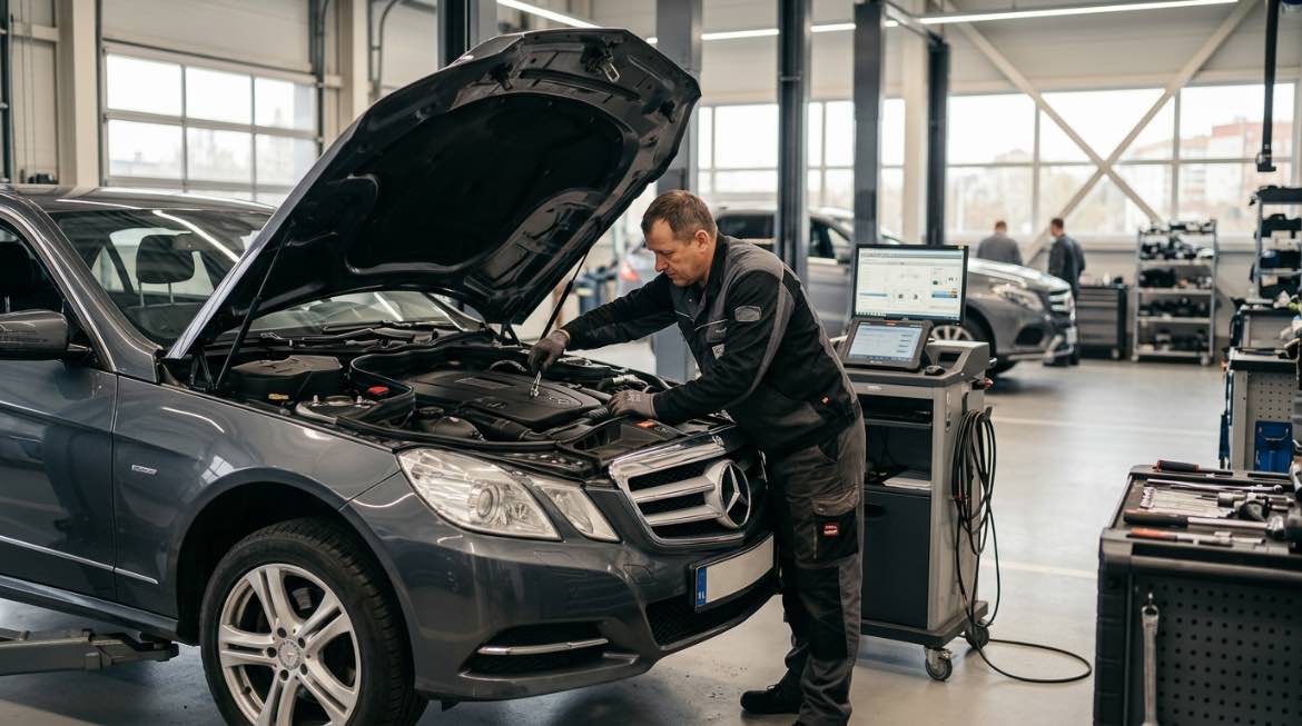 Pogarantinis Mercedes servisas Vilniuje. MB remontas – Automyla – darbai autoservise Vilnius