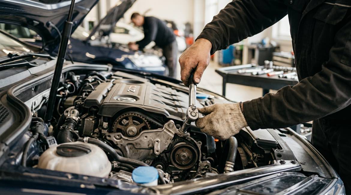 Pogarantinis VOLKSWAGEN servisas Vilniuje. VW Remontas – Automyla – proceso detalė, autoservisas Vilnius
