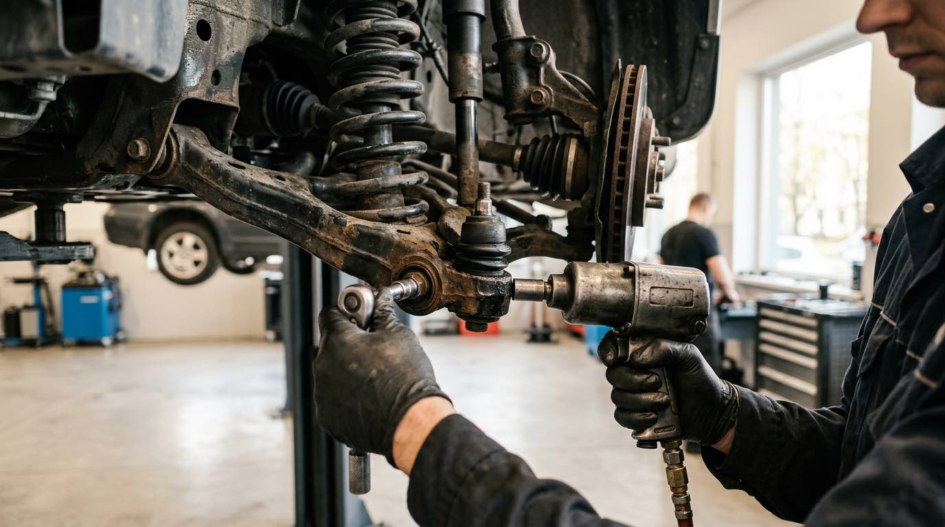Važiuoklės remontas Vilniuje – Automyla – proceso detalė, autoservisas Vilnius
