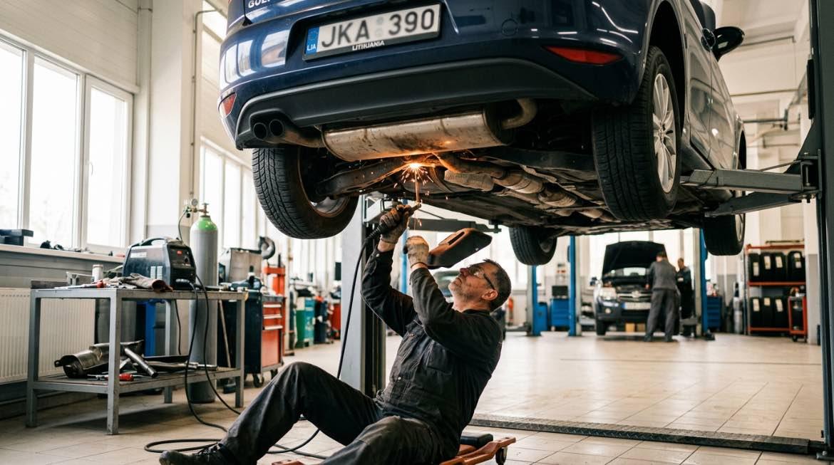 Auspūtēju remonts Rīgā - AUTOARA – darbi autoservisā Vilnius