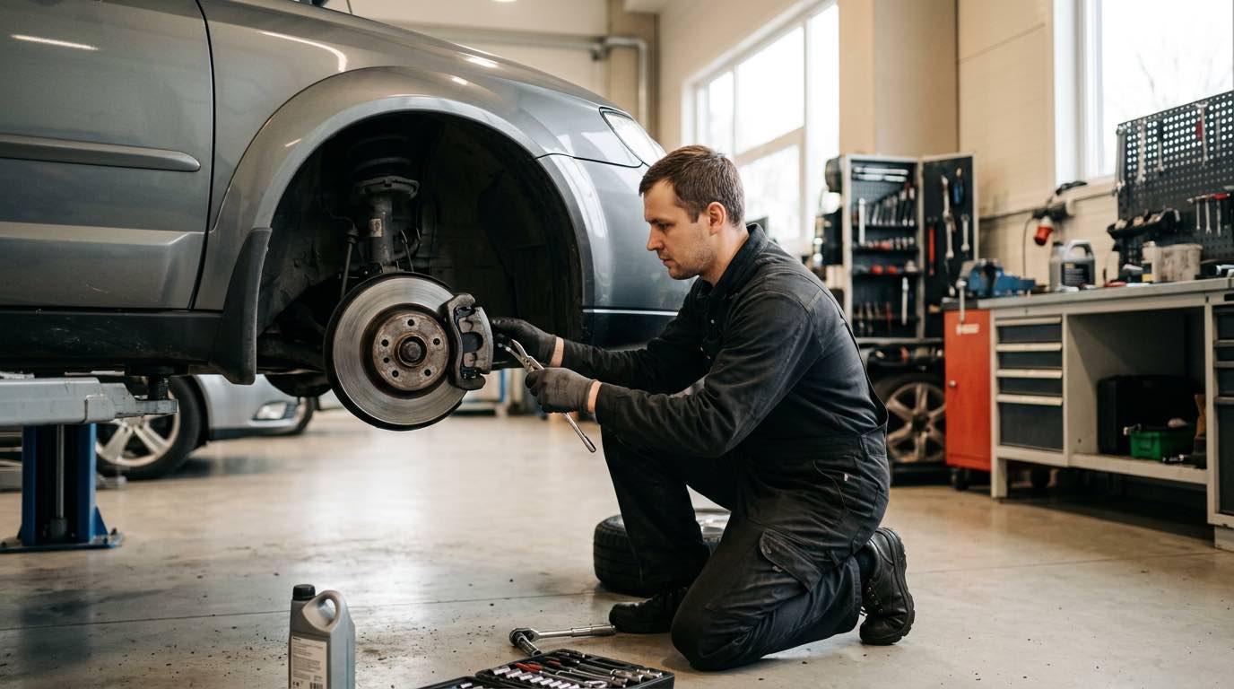 Bremžu kluču nomaiņa Rīgā – AUTOARA – darbi autoservisā Vilnius