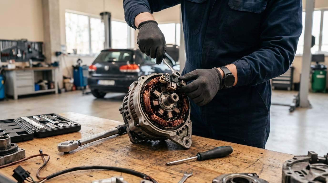 Generatoru remonts Rīgā – AUTOARA – procesa detaļa, autoservisas Vilnius