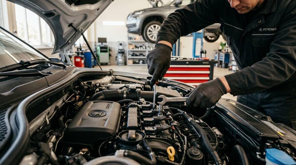 Neatkarīgs Pēcgarantijas Škoda serviss Rīgā lētāk – procesa detaļa, autoservisas Vilnius