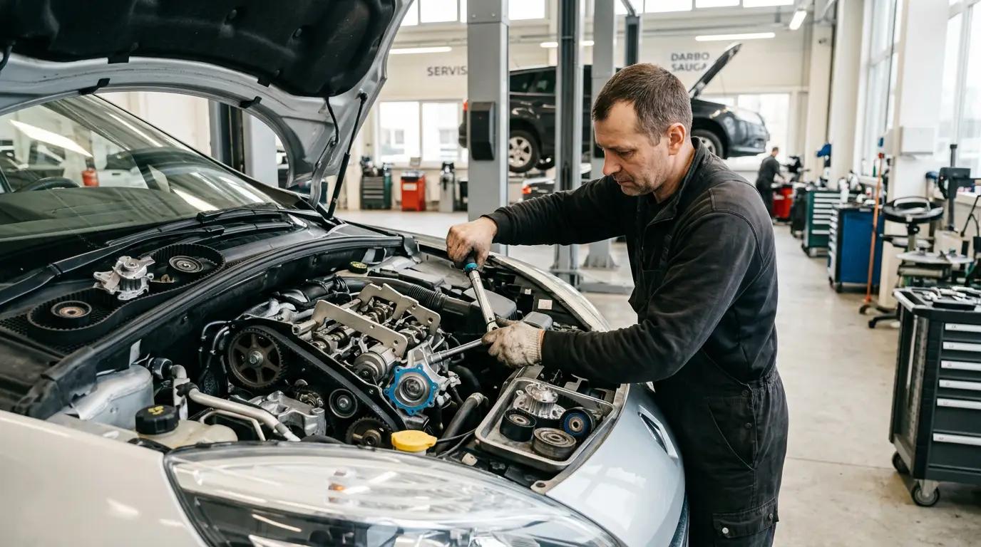 Renault pagrindinio diržo keitimas Vilniuje ir Kaune – darbai autoservise Vilnius