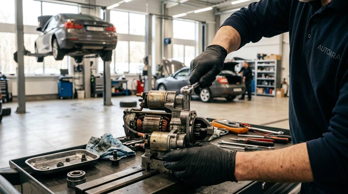Starteru remonts Rīgā – AUTOARA – procesa detaļa, autoservisas Vilnius